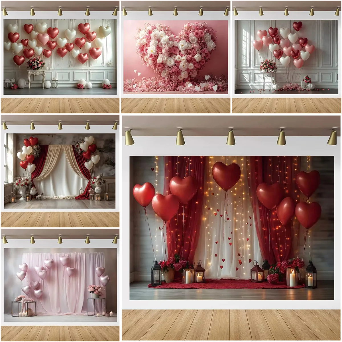 

Valentine's Day Happy Party Decoration Backdrop Love Rose Wall Balloon Scene Proposal Anniversary Party Banner Photography Props