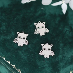 3pcs Cartoon Bat Charms Stainless Steel Pendant diy Accessories Fit Earrings Bracelets Jewelry Making Wings Charms Supplies Bulk