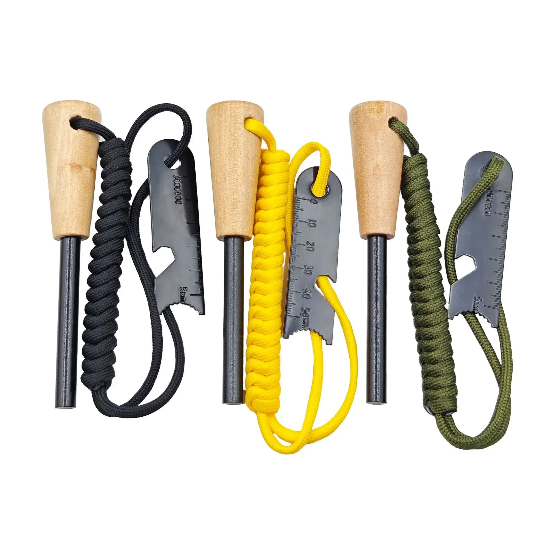 Outdoor Camping Survival Fire Starter , Multifunctional Waterproof Windproof Flint Rod with Bottle Opener Scraper, Ignition Tool