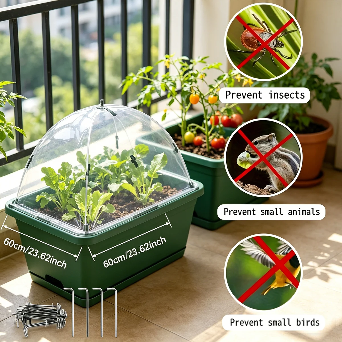 Insect-Proof Plant Covers, Insect Nets, Suitable for Protecting Orchard Vegetables and Flowers, Easy to Install.