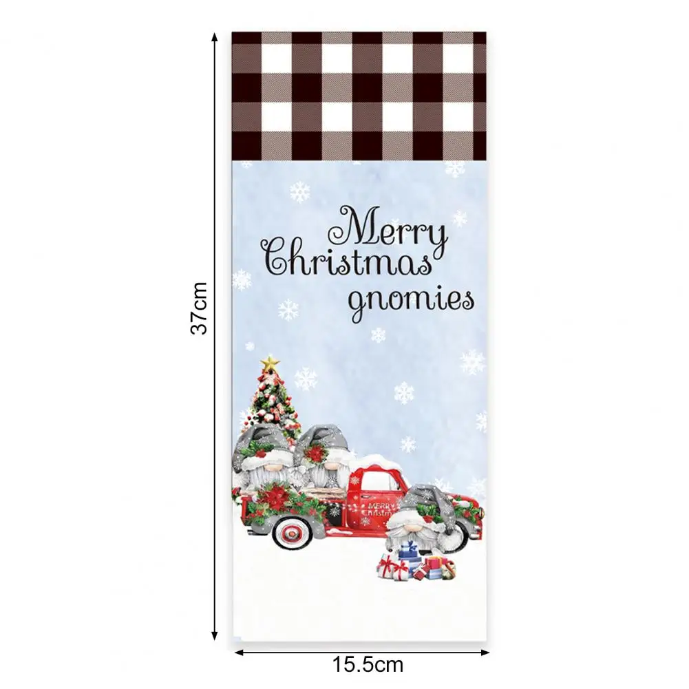 Christmas Wine Bottle Bag Whimsical Gnome House Car Wine Bottle Cover Festive Drawstring Cloth Sleeve for Merry Christmas