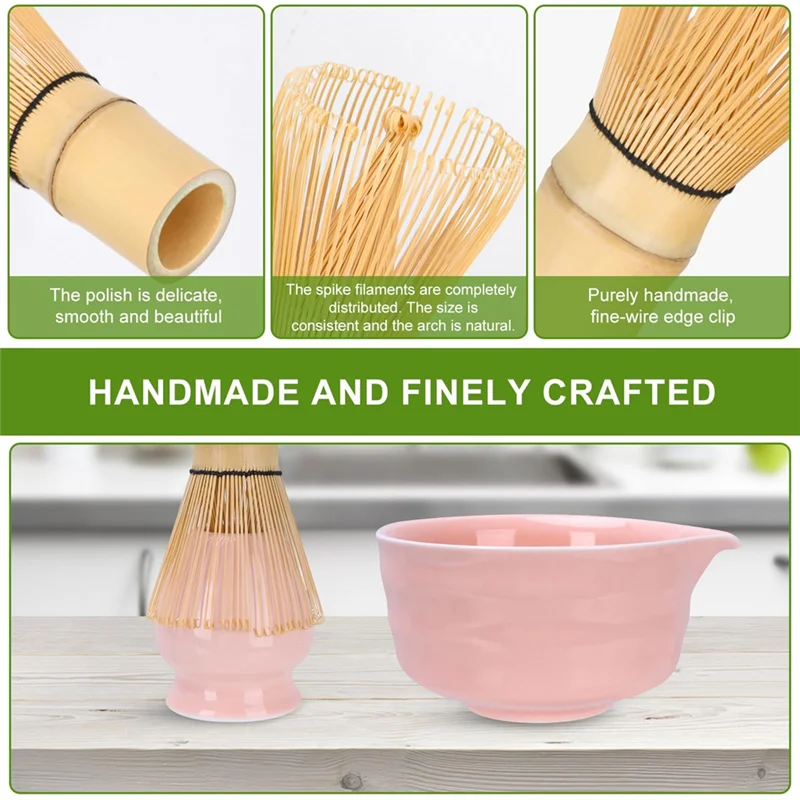 

A27F-5Pcs Japanese Matcha Gift Box Matcha Tea Set With Whisk Spoon And Bowl Sumptuous Grinder Brush Tea Tools