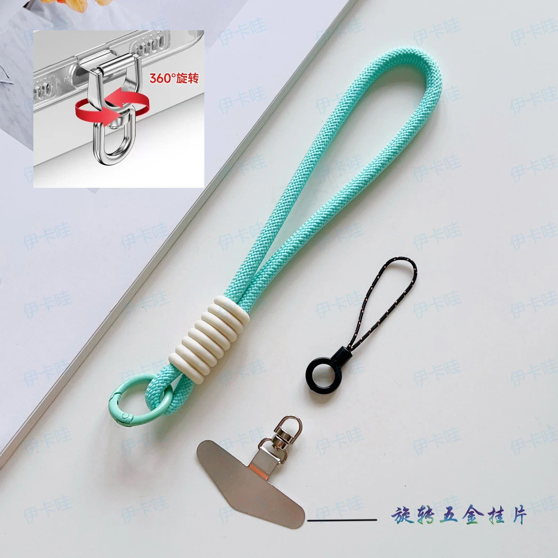 Einfaches Silikon-Handyband, kurzes Handgelenksband, drehbares Aufhängeelement aus Metall, vielseitiges, universelles Handgelenksband.