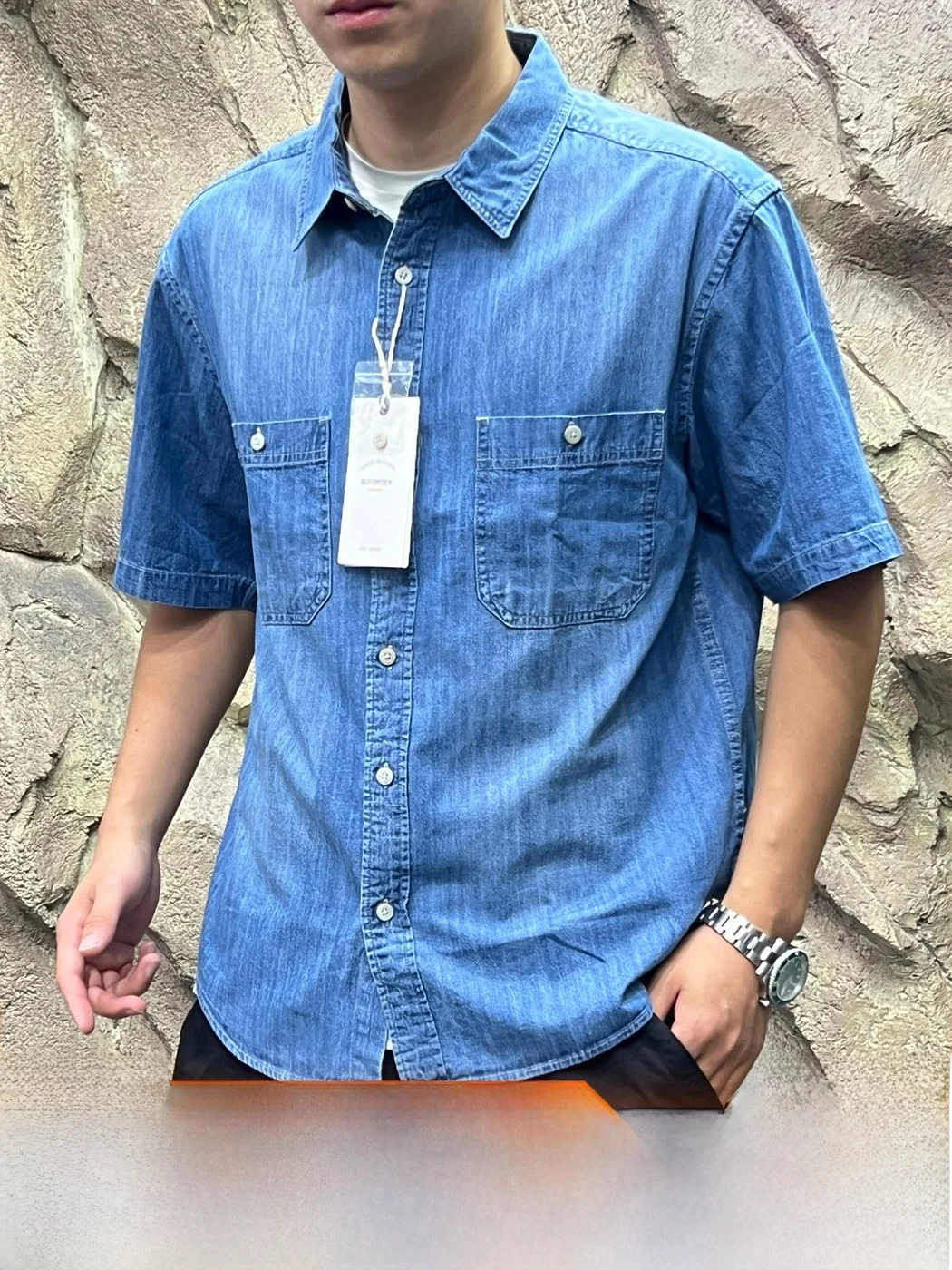 American Casual Men's Breathable Loose Fit Summer Shirt Fashionable Turn-down Collar Lightweight Comfortable All-match Cotton