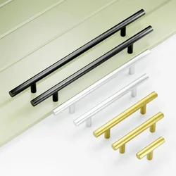 Apstelle Gold Wardrobe Door Handle Stainless Steel Cabinet Door Handle Black Drawer Furniture Pull Rod Handle Hardware