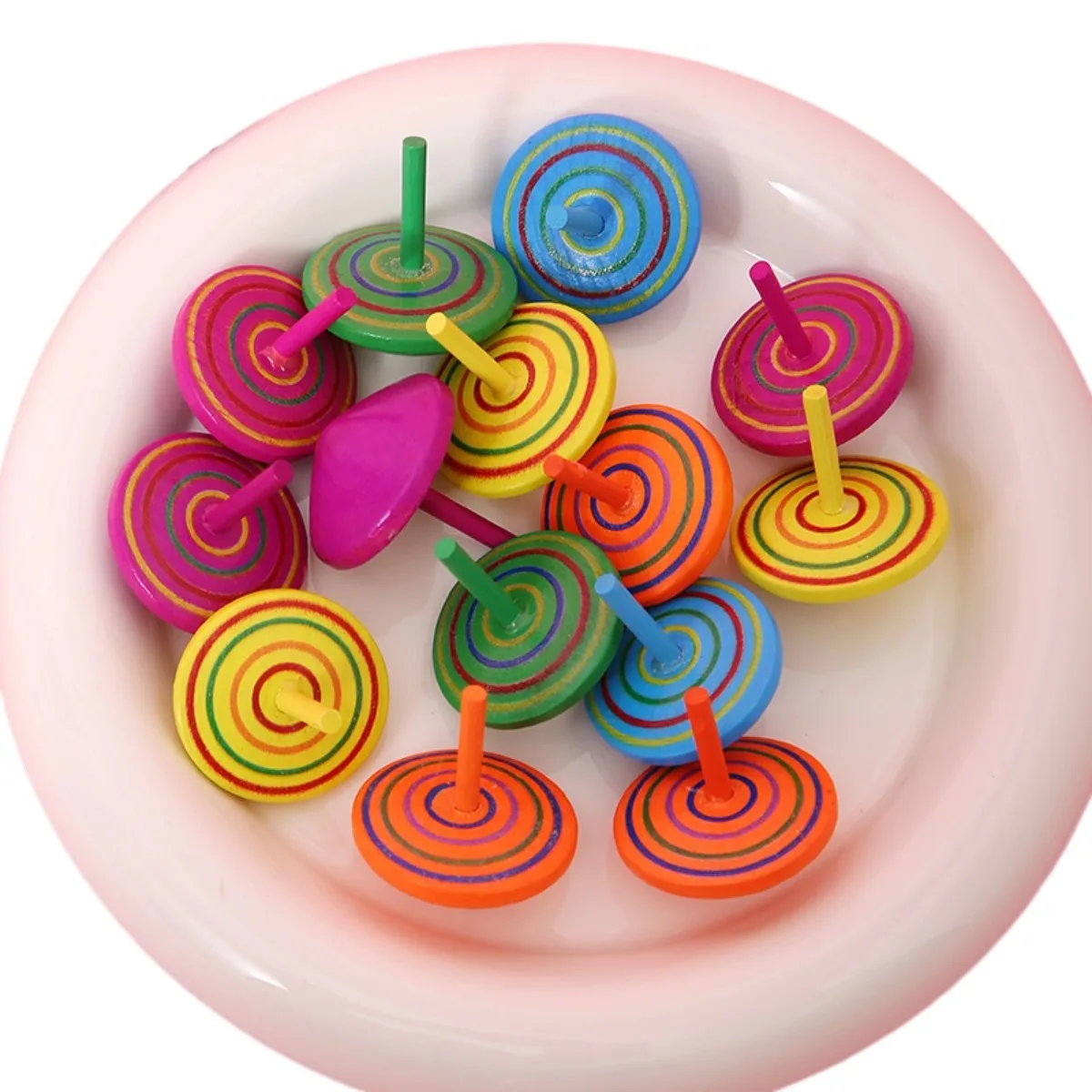 

5pcs Wooden Rainbow Mini Spinner Fidget Toy Desktop Stress Relief Hand Spinner Anxiety Relief Wood Fidget Spinner For Adults Kid