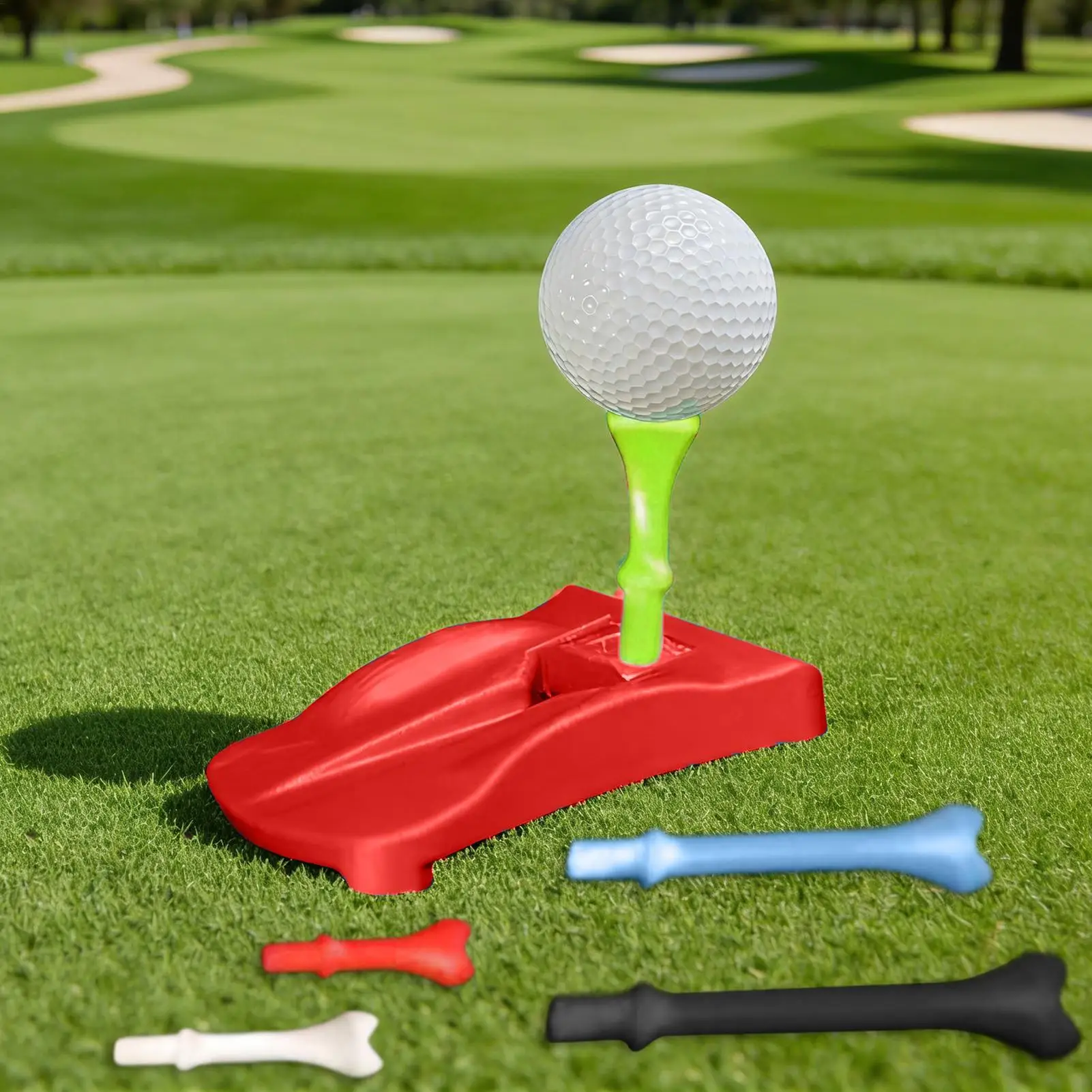 Golf Turf Base Holder with 5 Pre-Cut Simulator Tees Golf Tee Base for Golfer Driving Range Hitting Mat Training Game Outdoor