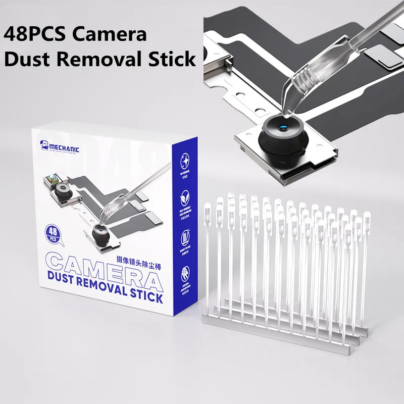 MECHANIC CD48 Portable Camera Lens Dusting Stick for Mobile Phone Maintenance 48PCS/Box Strong Adhesion Cleaning Tools