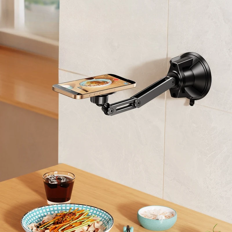 

Hipacool Car Vacuum Suction Cup Magnetic Phone Holder Tablet Bracket Long Arm Angle Adjustable Phone Holder Stand Wall-Mounted