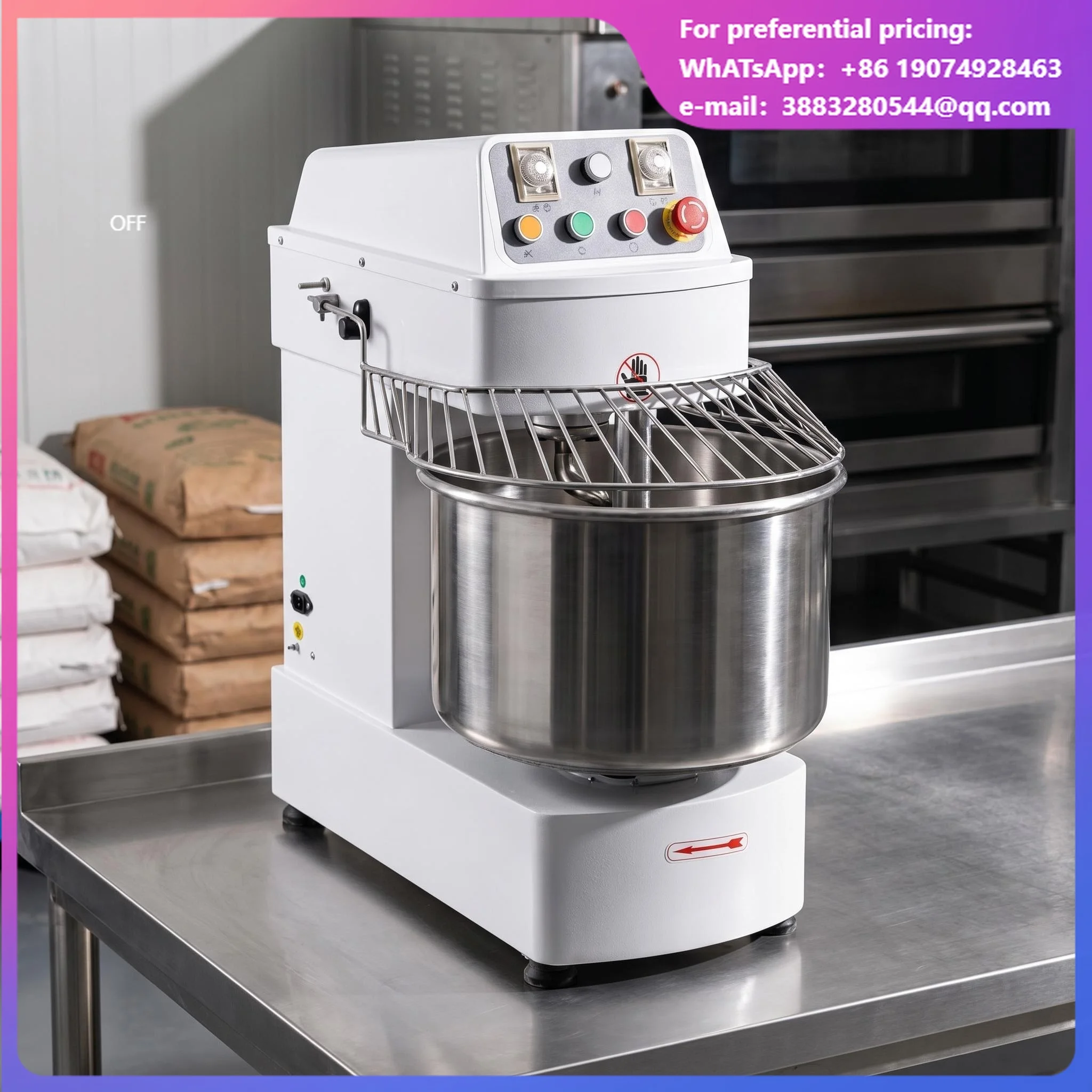 New Tomis Commercial Spiral Dough Mixer 20L High Productivity Low Noise For Bakery Pizza Restaurant Hotel Kitchen
