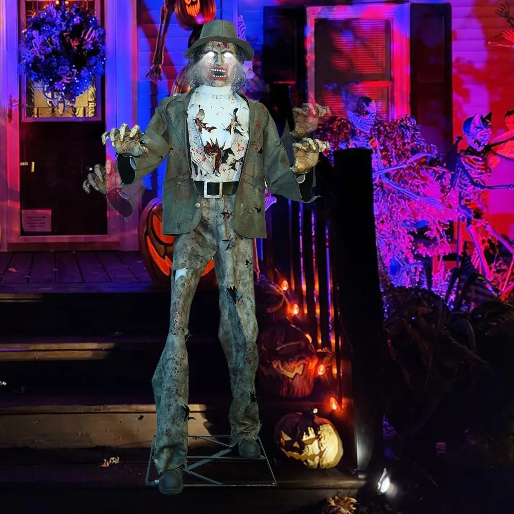 

8.5Ft Giant Halloween Haunted House Props Décor,Halloween Talking Mega Dave Zombie Decoration Halloween Props