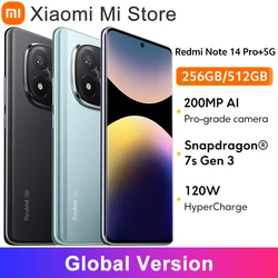 Global version Xiaomi Redmi Note 14 Pro+ 5G Smartphone 200MP AI camera Snapdragon® 7s Gen 3 120W HyperCharge 6.67 AMOLED display