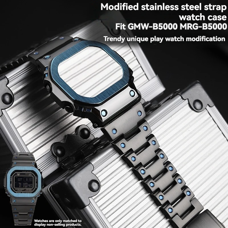 For Casio G-Shock Stainless Steel Watch Band Strap Replacement for GMWB 5000 Full Metal Bracelet Bezel Case Men Accessories