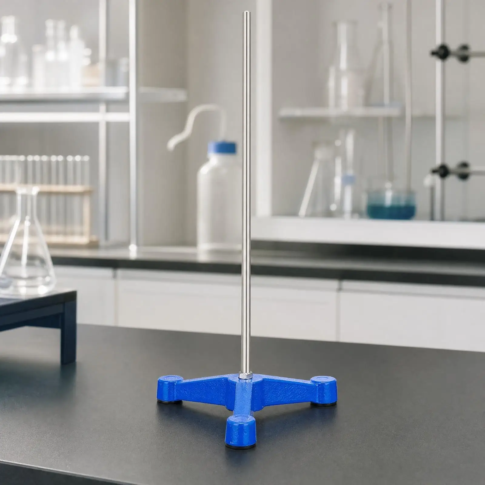 Lab Retort Stand Iron Support Stand Three Legged Metal Base for Chemistry Physics Experiment Setup Classroom Hobbyist Workbench view 5