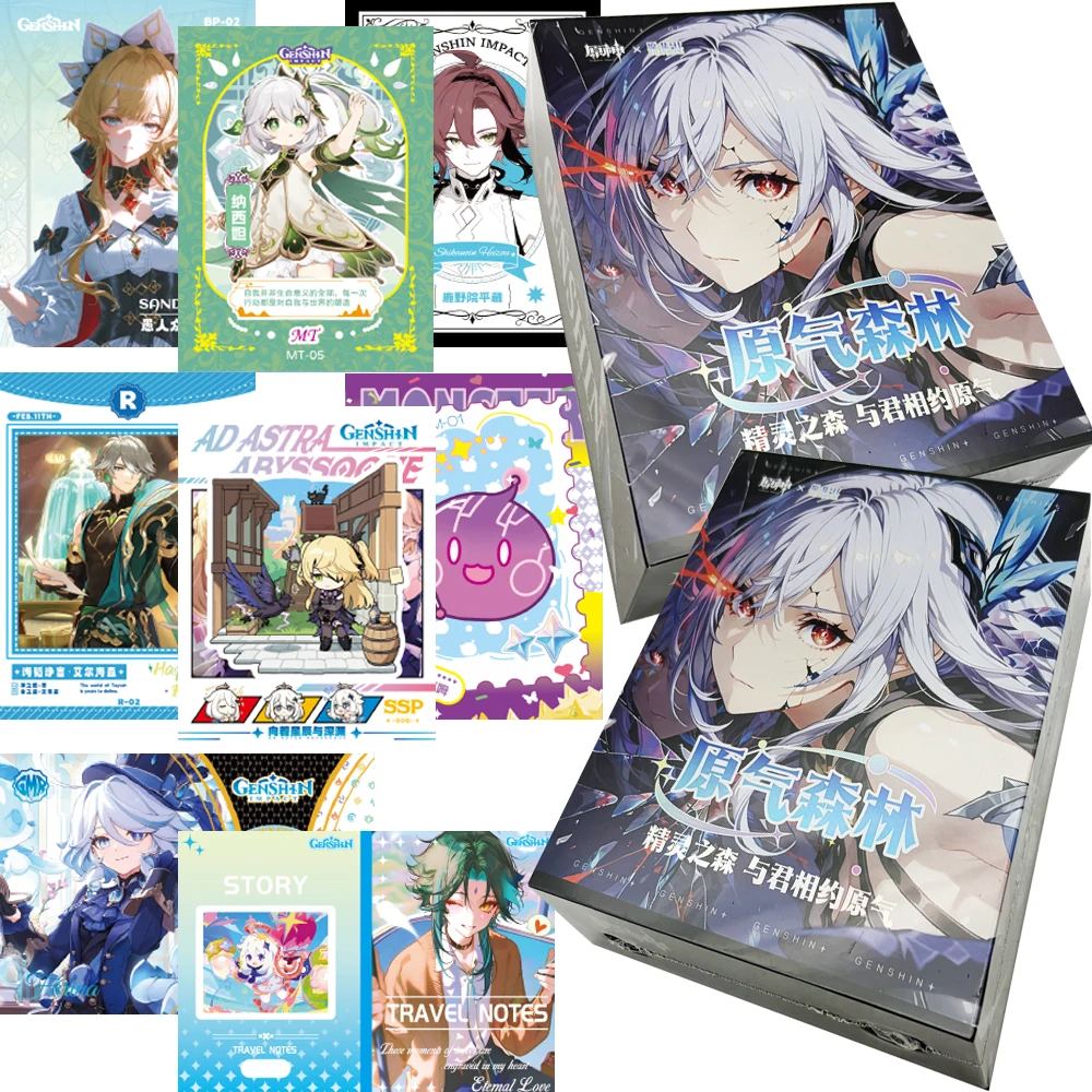 Genshin Impact Collection Card Christmas Family Party Holiday Gift for Teenagers Open World Game Character Card Peripheral Toy