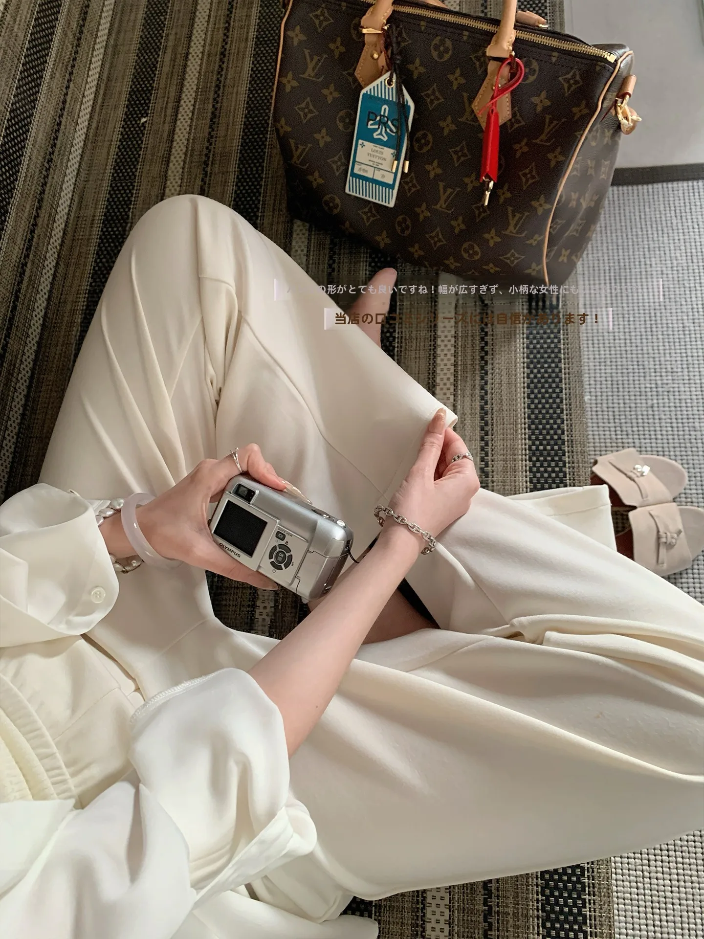 Comfortable Commute Soft Casual Pants Women Loose Lazy Slimming Drapey Wide Leg Straight Cut Long Trousers High Waist Elastic