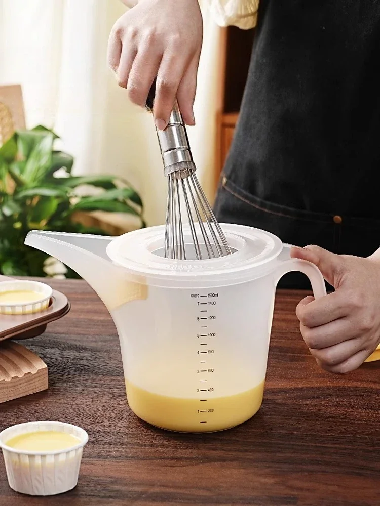 Food-grade Egg Liquid Filtration Measuring Cup Large-capacity Egg Beating Scale Cup Multi-functional Egg Baking Measuring Pot