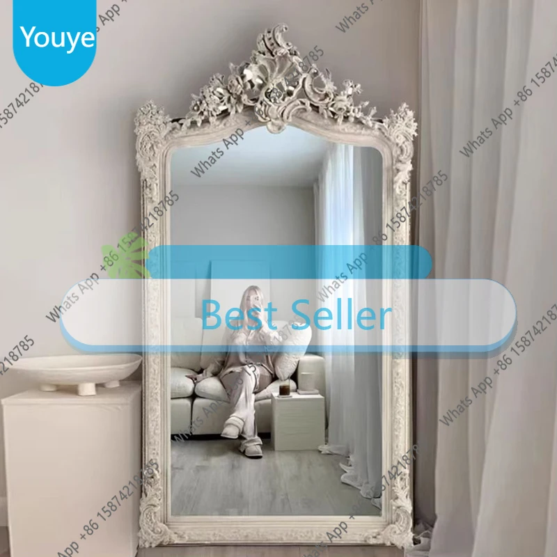 I Vintage Living Room Mirrors Full Body Floor Nordic Princess Design Mirrors Full Body Gold Luxury Espejos De Piso Room Decorati