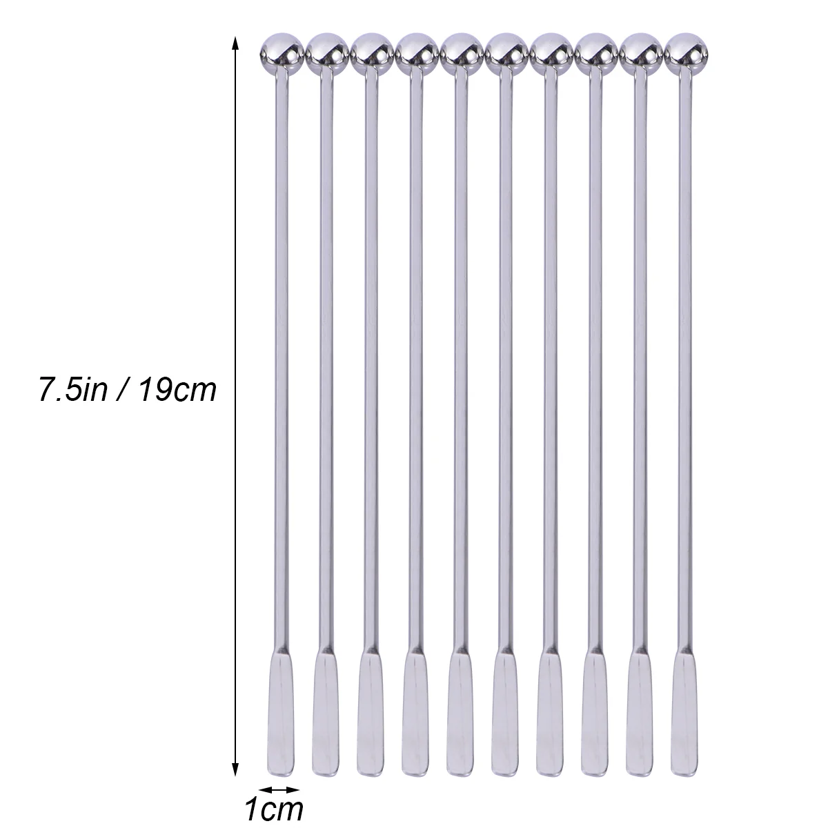 10 Pcs Stainless Steel Drink Stir Swizzle Sticks Silver Mixers for Coffee Cocktail Bar Restaurant Party Gifts