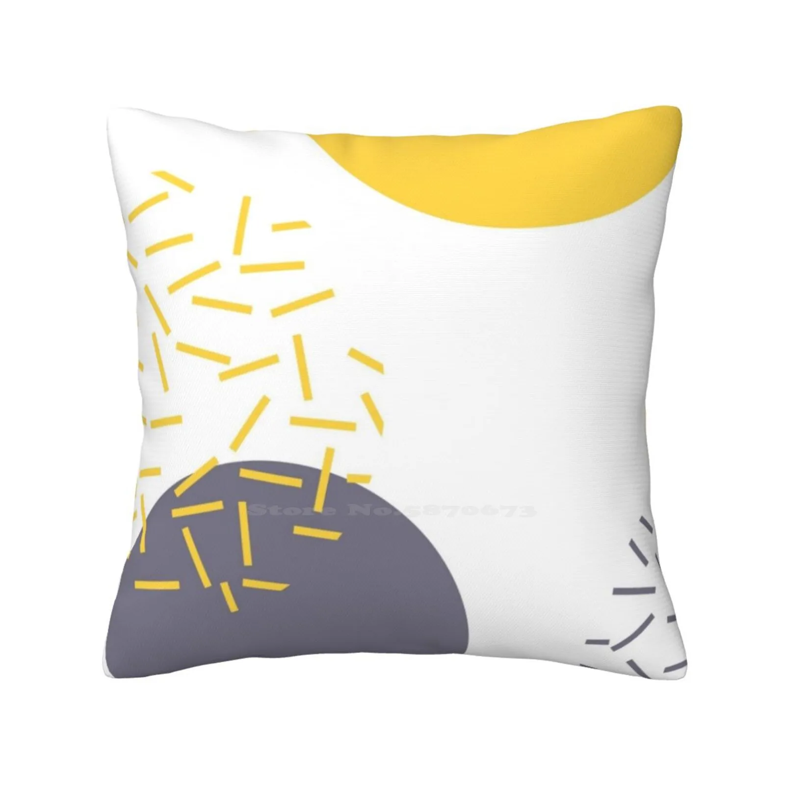 Yellow , Cool , Trendy , Urban Geometric Illustration Art Home Sofa Car Waist Throw Pillowcase Abstract Background Pattern