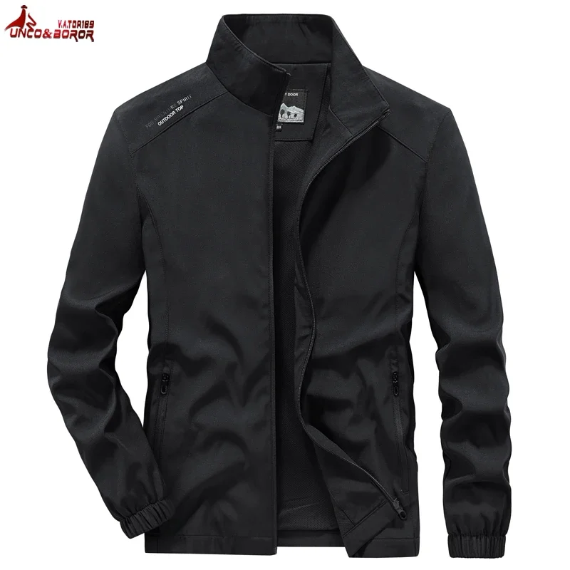 Men‘s Spring Autumn Lightweight Bomber Jacket Windbreaker Casual Military Gym Joggers Running Sports Golf Camping Hiking Coats