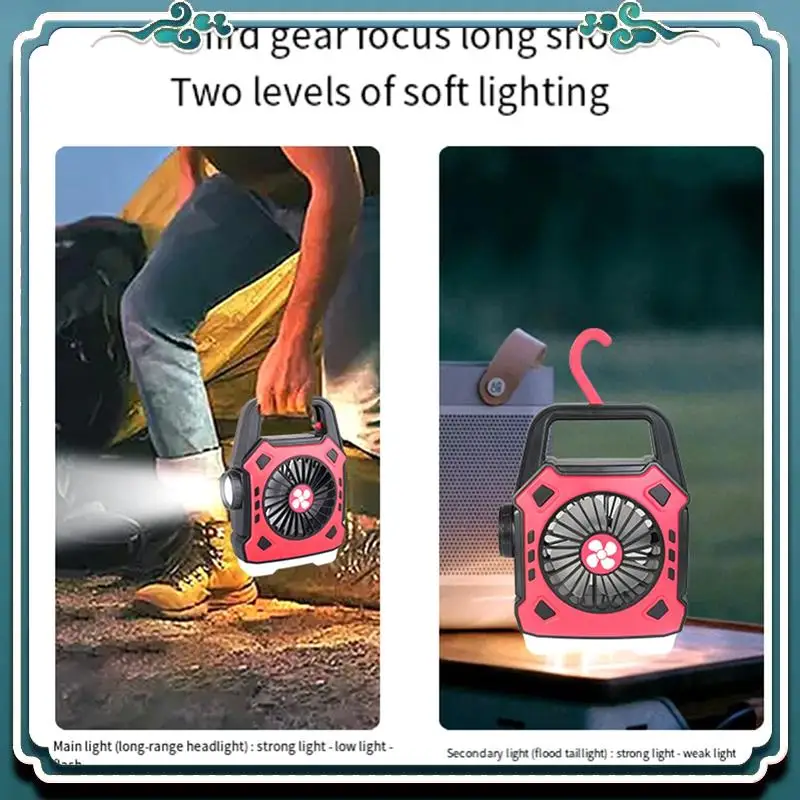 

Reliable Portable Camping Fan With Light Multifunctional Outdoor Flashlight USB Charging Hanging Tent Light