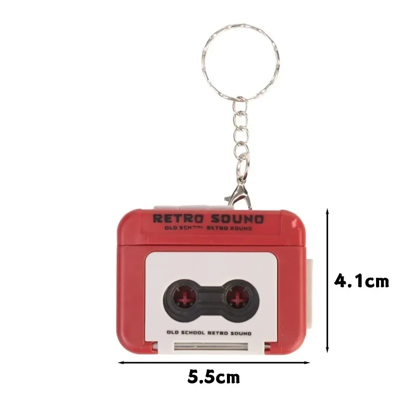 البسيطة الرجعية مسجل شرائط المفاتيح لعبة متعة صندوق تشغيل الموسيقى قلادة الأطفال هدية عيد ميلاد حقيبة سحر خمر مشغل تسجيل الصوت
