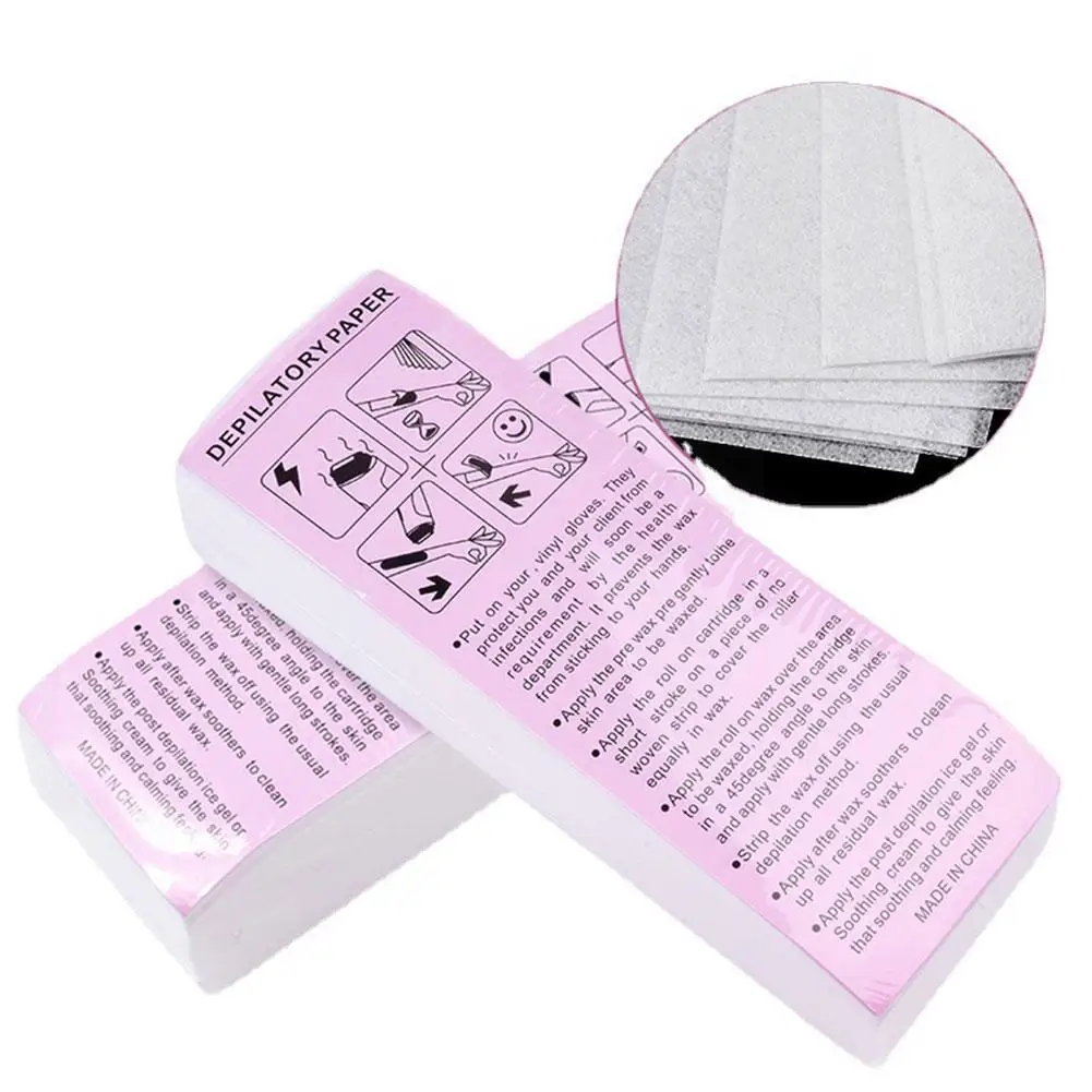 Одноразовая вощеная бумага для удаления волос, белый цвет, нетканый эпилятор для тела, тканевая полоска, вощеная бумага, волос D3t1