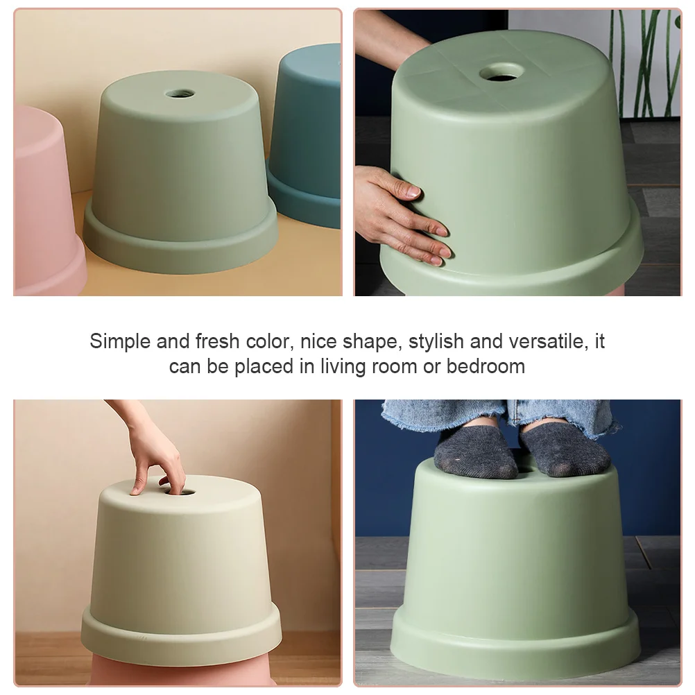 مقعد بلاستيكي خفيف الوزن غير قابل للانزلاق للاستخدام المنزلي، مسند قدم قابل للتكديس لتغيير الأحذية #2