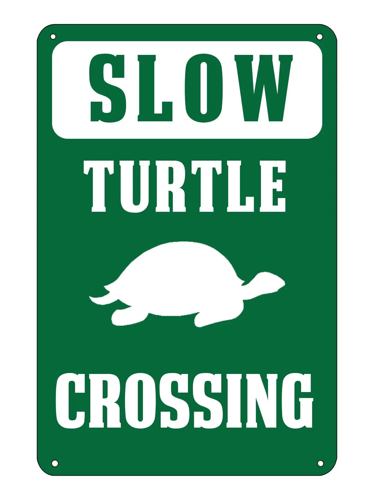 Warning Sign Slow Turtle Crossing Sign Caution Tin Sign Traffic Road Street Metal Sign for Home Cafe Bar Room Club Garage Wall D