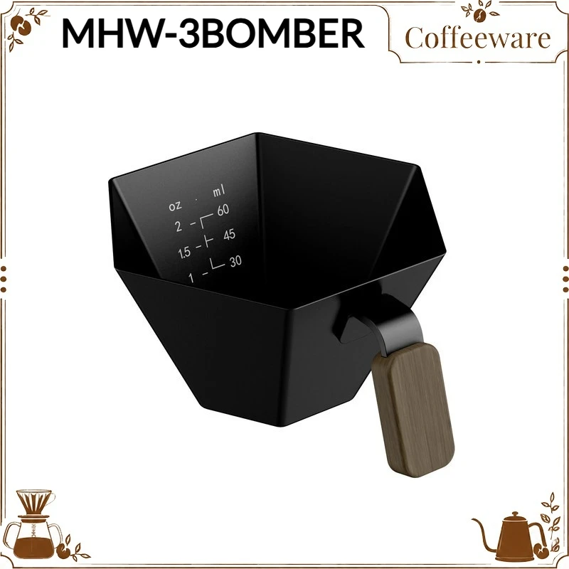MHW-3BOMBER Espresso Measuring Cup Double Scale Aluminum Alloy Prism Coffee Extraction Cup For Home Coffee Shop Barista