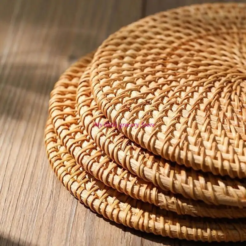 Tragbarer Rattan Teas handgefertigt und einzigartiger Rattan Accessoire für Heim-, Büro- oder Outdoor D5BD