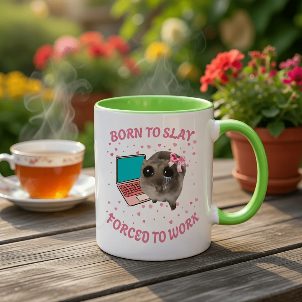 1 Pack Cute Hamster Laptop Mug - Natural Beauty Coffee Mug & Juice Mug, Dishwasher Suitable for Novelty Gifts, Suitable for Game