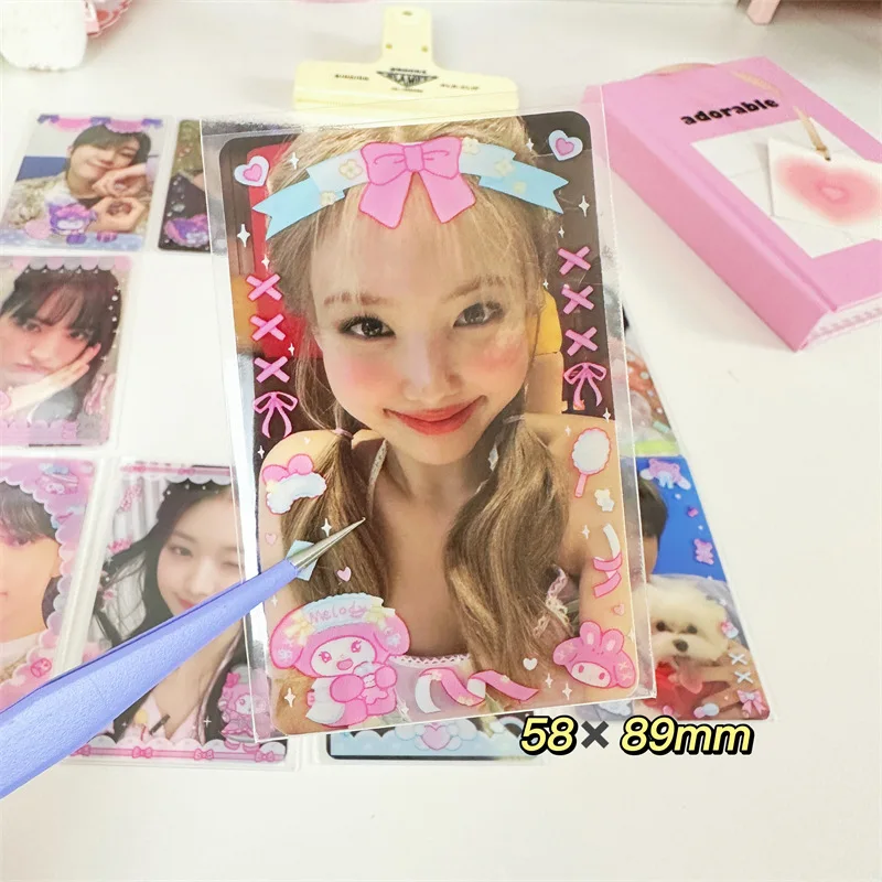 20pcs/pack Cute Japanese Cartoon Kpop Photo Card Holder Idol Laser Photo Protective Display Sleeves Kawaii Stationery Kids Gift