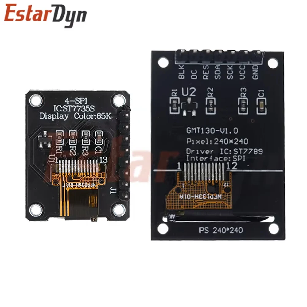 Estardyn 0.96 / 1.3 inch IPS 7P SPI HD 65K Full Color LCD Module ST7735 Drive IC 80*160 (Not OLED) For