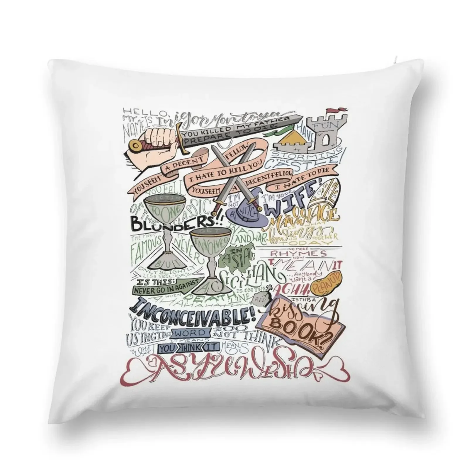 

(Colorized) Princess Bride Quotes Throw Pillow Rectangular Cushion Cover Christmas Cushion For Home anime girl Pillowcase pillow