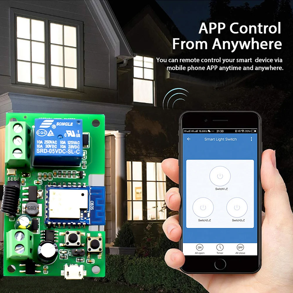 Tuya WIFI Tor Garage Türöffner Smart Switch Controller 1CH Modul Timer Tipp Selbstsichernde Relais Für Alexa Google hause