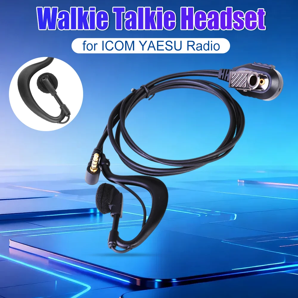 

3.5mm Earphone Earpiece Headphone with PTT Mic 1Pin Earphone Walkie Talkie Headset Multifunctional for Motorola ICOM YAESU Radio