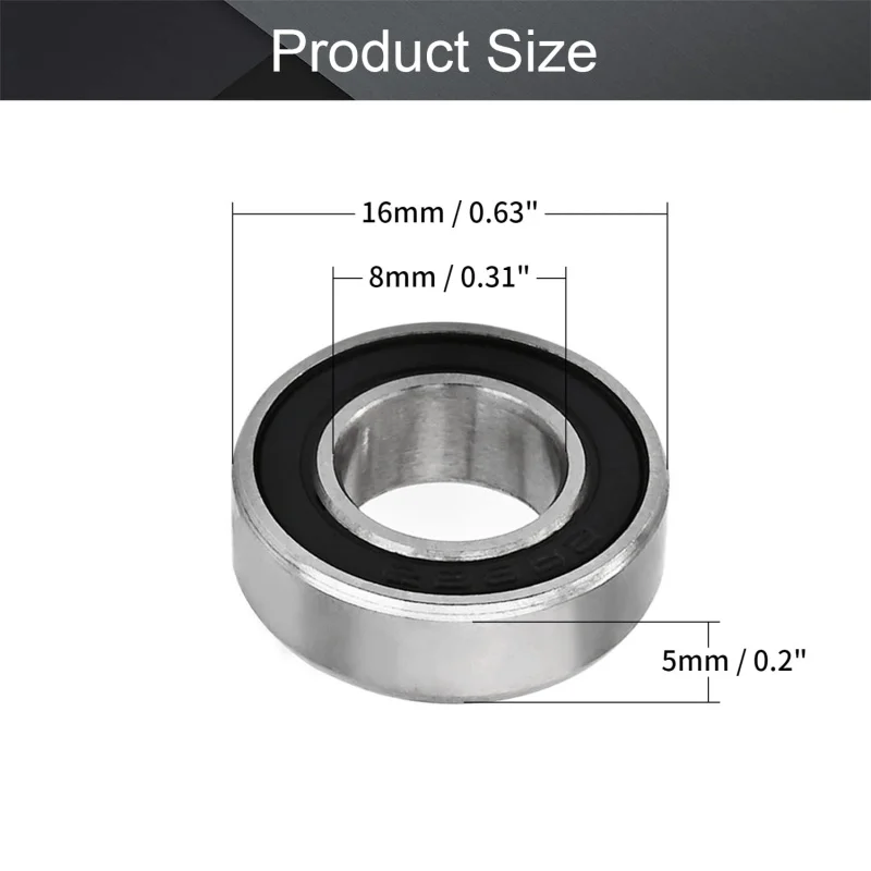 688-2RS Deep Groove Bearings 8x16x5mm Double Bearing High Carbon Chromium Steel Roller Guide Bearing 2pcs