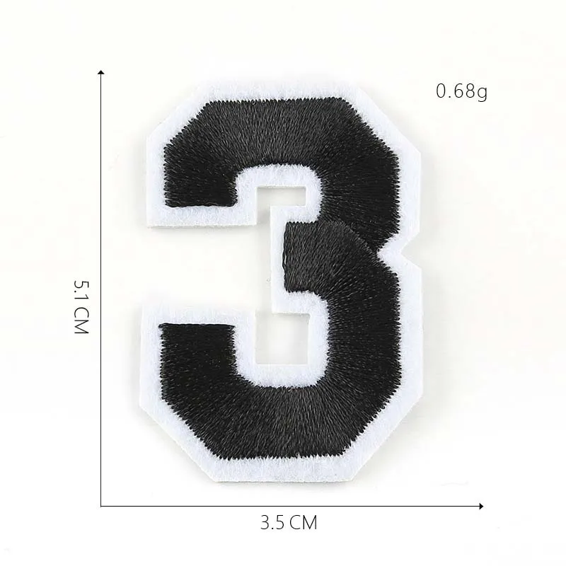 10 Stück/0~9 Nummer Stoff-Applikation Stickerei Aufbügel-Patch – Detail 4
