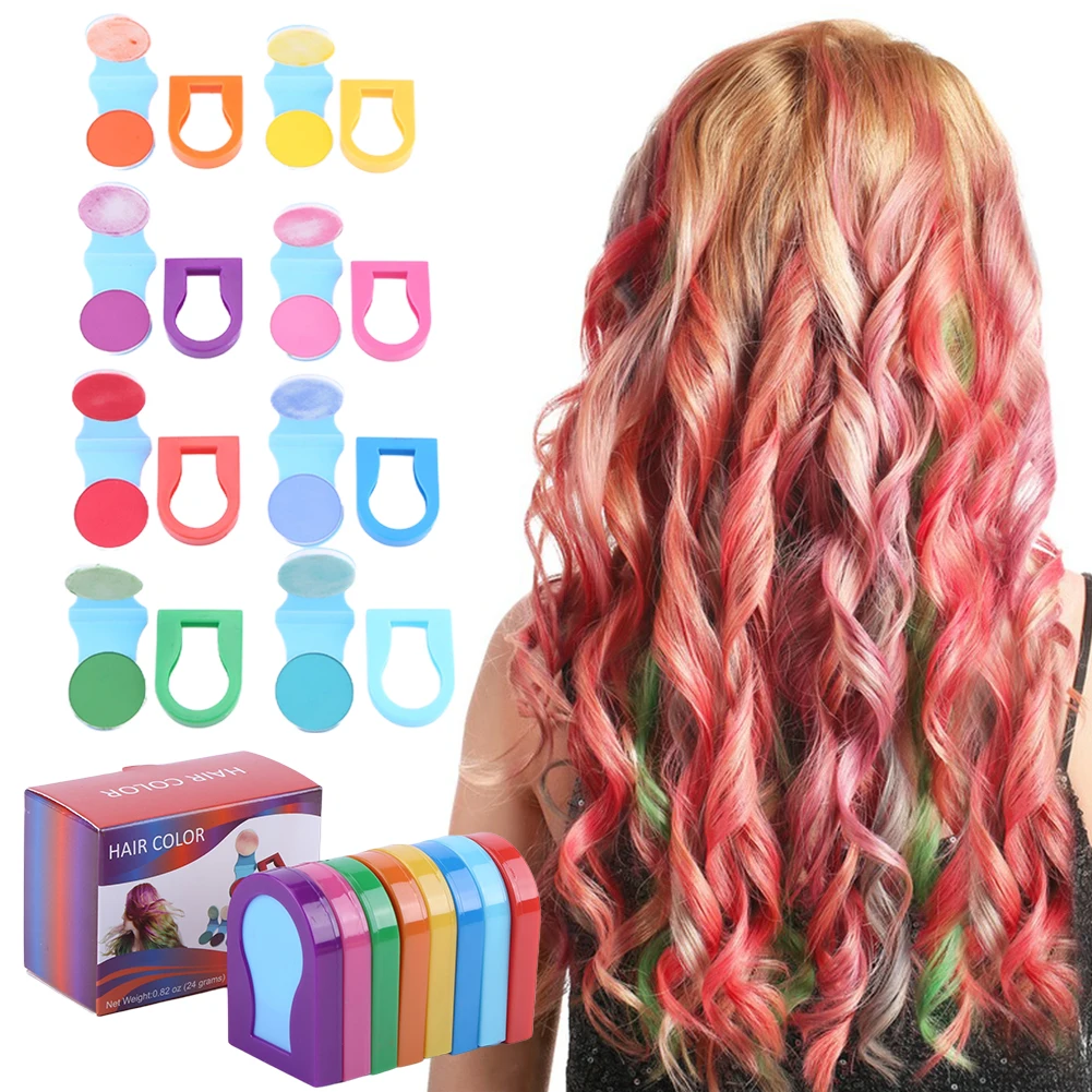 8 Colors Non-Sticky Hair Chalk Set Safe Temporary Hair Chalk Vibrant Hair Color Makeup for Halloween Christmas Birthday