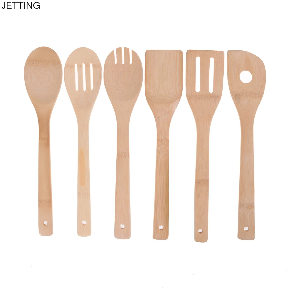 1pc Bamboo Utensil Kitchen Wooden Cooking Tools Bamboo Wood Kitchen Spoon Spatula Mixing Profes... product image