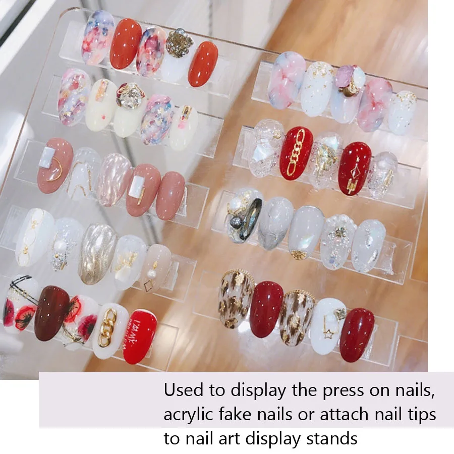 Fita dupla face para pontas de unhas, adesivos removíveis à prova d'água transparentes para arte em unhas, prensa nas unhas, exibição de unhas, escritório doméstico