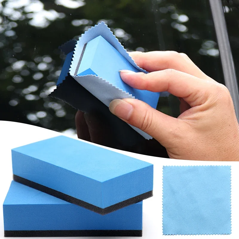 12pcs Car Ceramic Coating Sponge Glass Nano Ceramic Applicator Wax Coat Polishing Eraser Cloth for Auto Waxing Polishing Pads