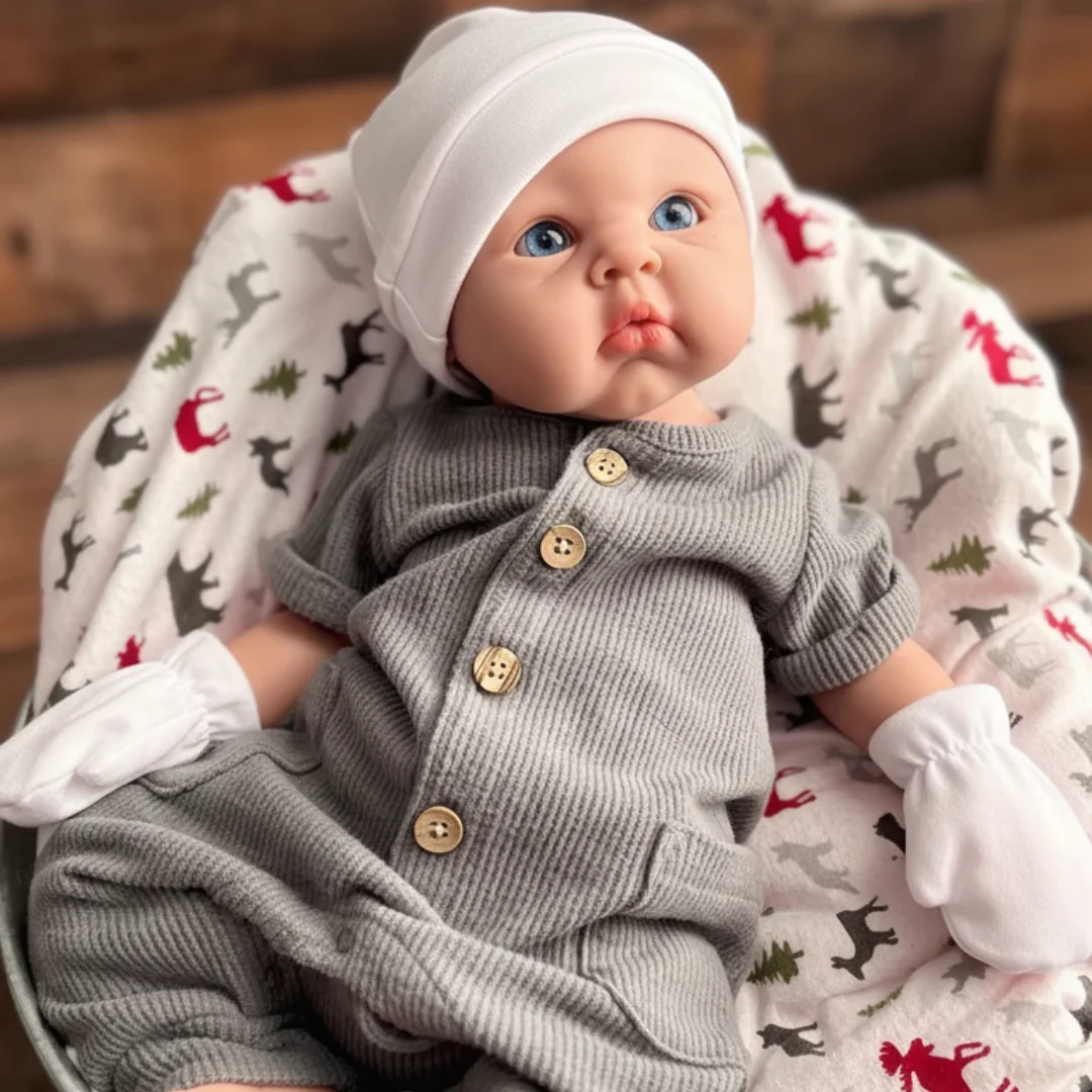 Bambola da ragazza rinata in silicone solido lavabile e bocca aperta da 45 cm con pelle dipinta fatta a mano Bebe Doll reborn tam silicon bebek