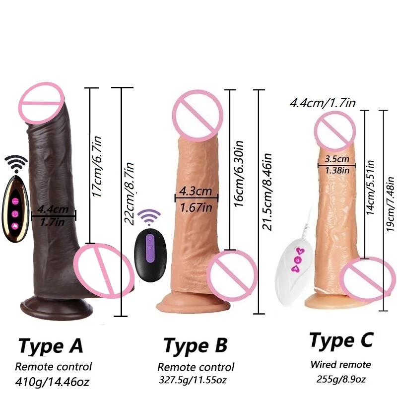 Big Dildo Vibrator Rechargeable Penis Artificial Telescopic Swing Heating Silicone Dildos Remote Control Vibrators for Women UYO