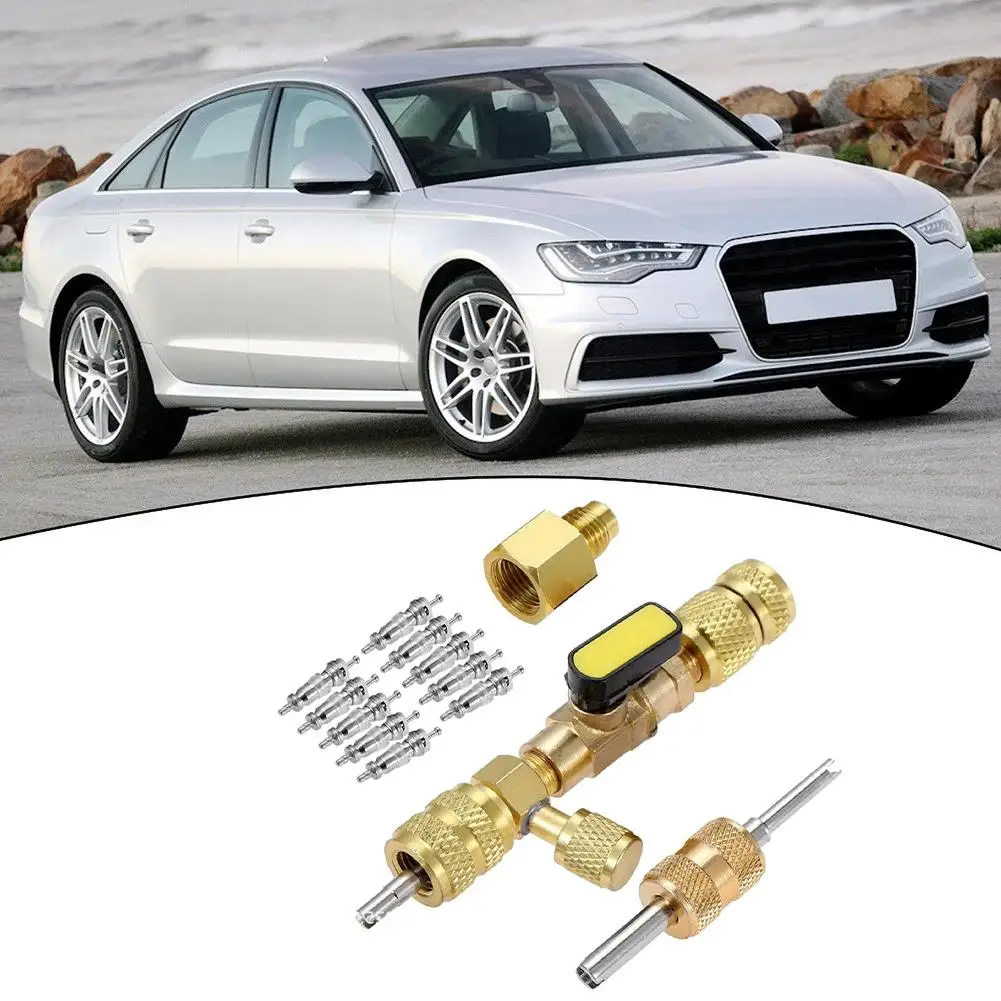 

Valve Core Remover Installer Tool Kit with Dual Size 1/4 & 5/16 Port for with R22 R12 R407 R410 R404 R32 R600 HVAC System R I9H7