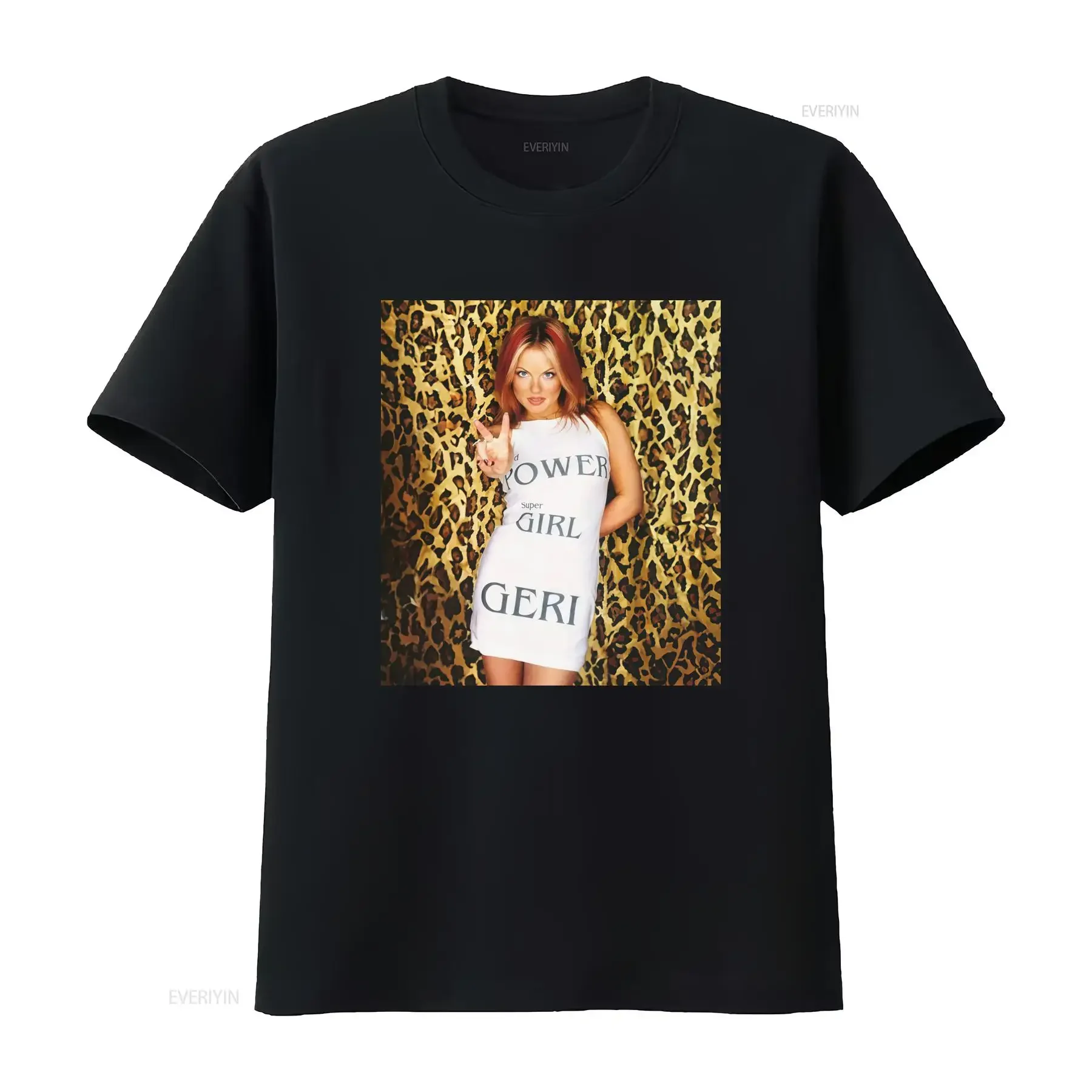 Ginger Spice Geri Girls Bella Canvas T Shirt with Power Super Girl Print vintage Washed Comfortable Top For Everyday Wear homme