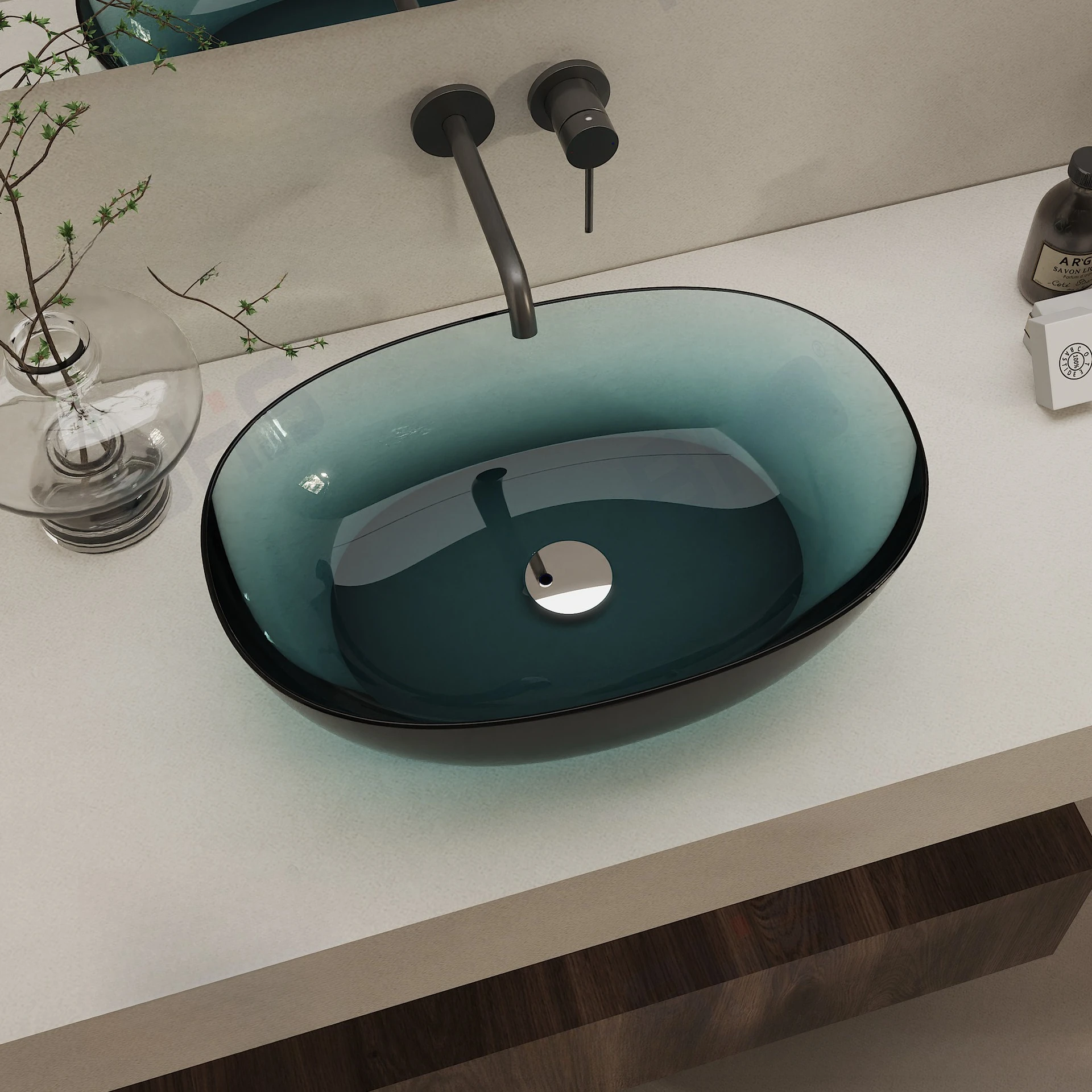 Single basin wash basin, bathroom, household laundry pool, basin on the table, wash basin, high temperature resistant integrated