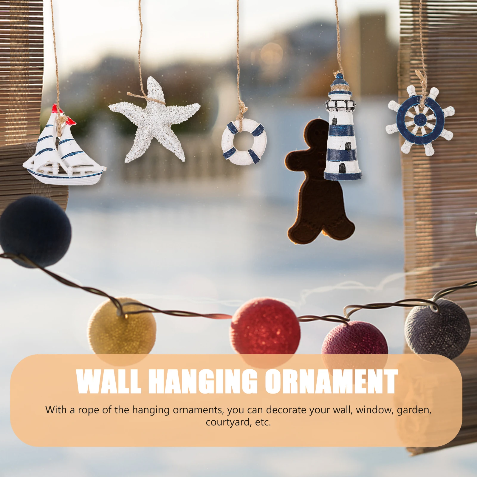 

6pcs Mediterranean Style Wall Pendants Mini Home Decorations Hanging Adornments For Wall Garden Courtyard Resin Diy Ornament
